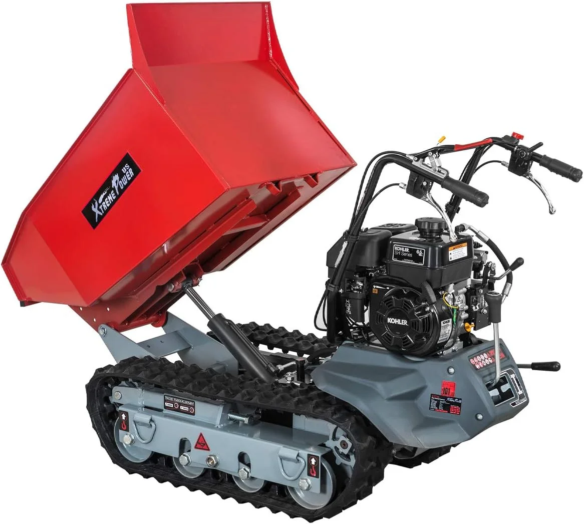 XtremepowerUS Track Barrow, 660lb Loading Capacity, 6.5HP Kohler, Gas Powered Wheelbarrow