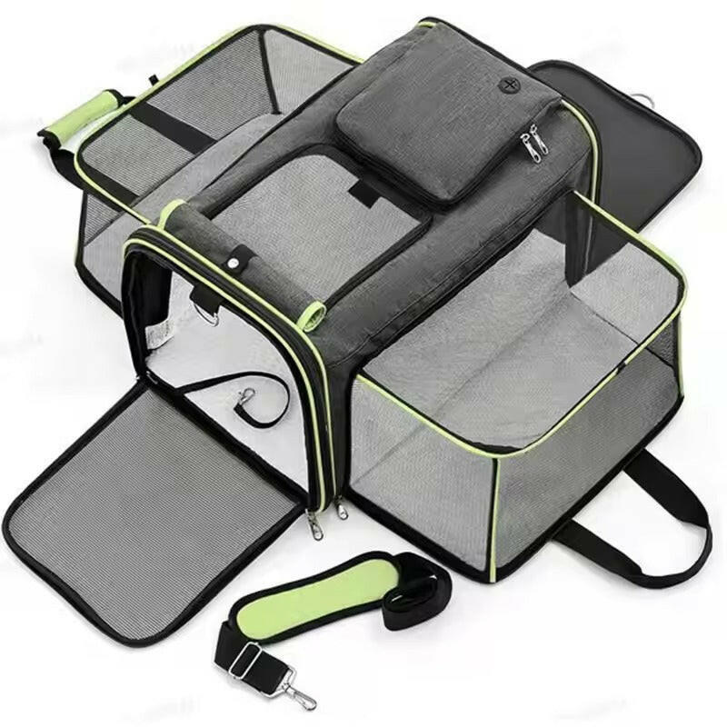 Expandable Pet Carrier Bag �C Breathable Mesh, Foldable & Lightweight