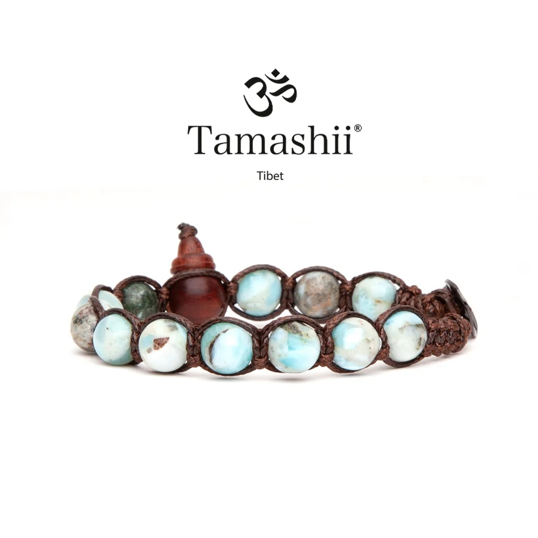 Bracciale Tamashii a un giro da 8mm in Larimar BHS900-297