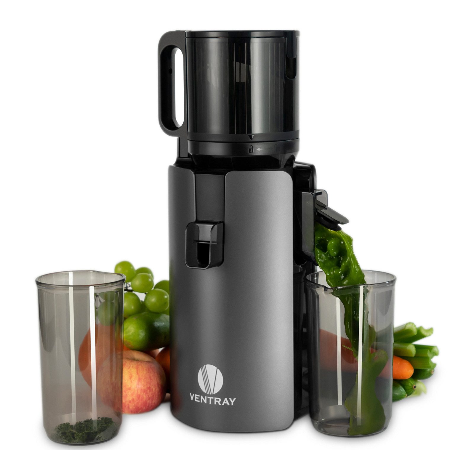Slow Juicer Ventray Kaltpresser, Breiter Schacht, Zweistufig Schraube, Leicht Rein
