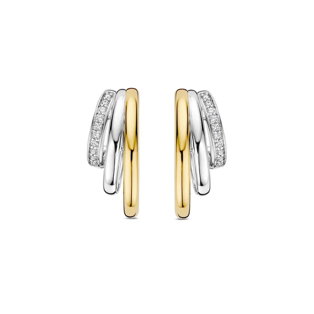Orecchini Ti Sento Milano bicolore a tre semicerchi 78068ZY