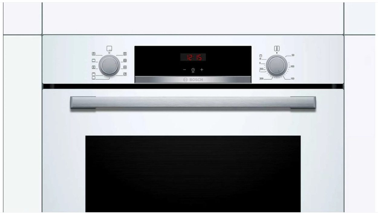 Backofen Einbauherd weiß 71 l autark 3D-Heißluft Schnellaufheizung HBA534BW3