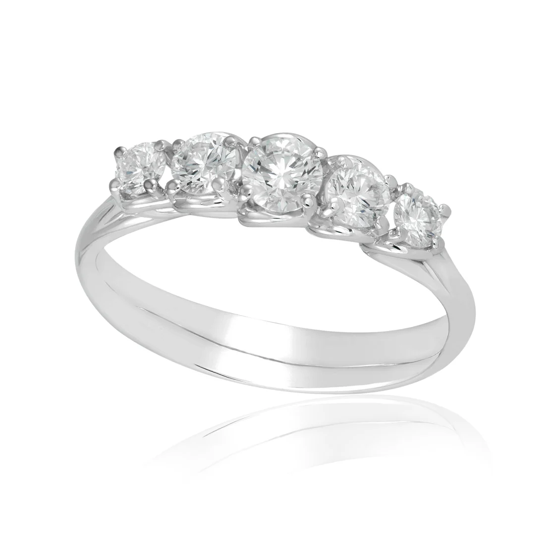 Anello Mikiko riviera 5 pietre a scalare Infinite Love ct 0,45