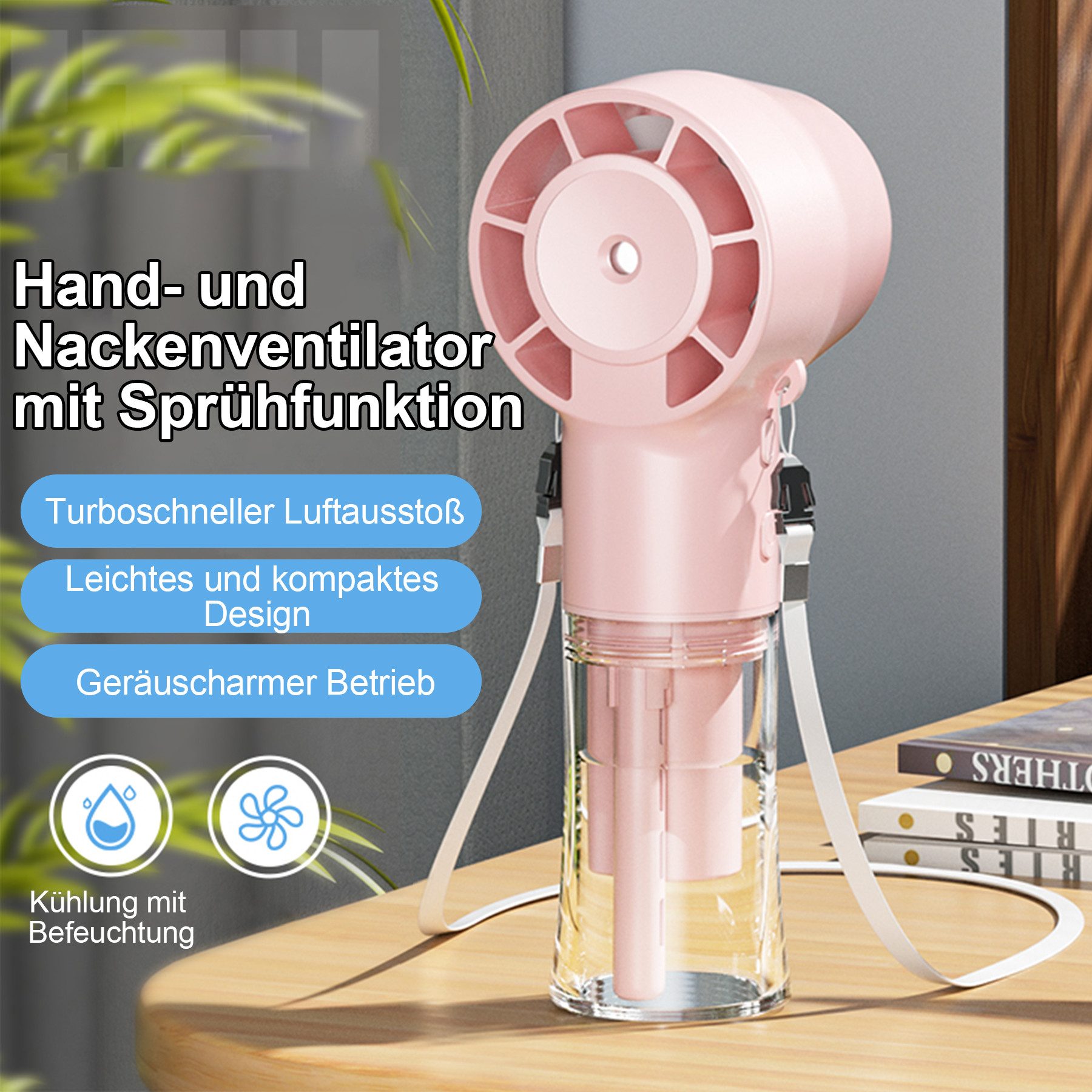 Mini USB-Ventilator Handventilator Tragbar,Mini Ventilator,Mini Tischventilator 1200MAH