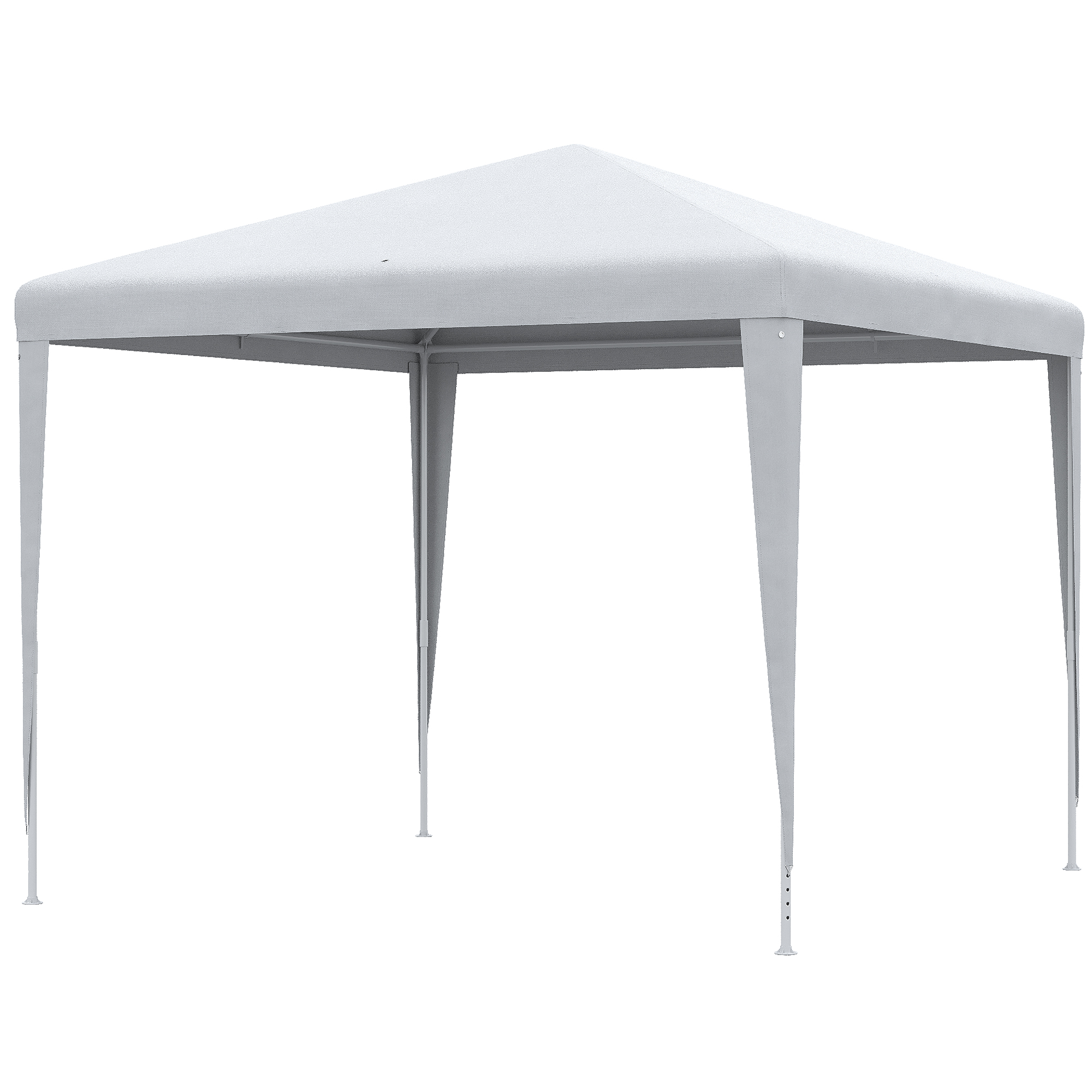 Outsunny Pavillon 2,7x2,7m Rechteckig Wasserabweisend Stabil Winterfest Pavillon Partyzelt Gartenzelt Gartenpavillon Festzelt für Camping Garten, Weiß