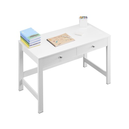 VEVOR Kleiner Schreibtisch mit Schublade Arbeitsschreibtisch Rechteckig Weiß
