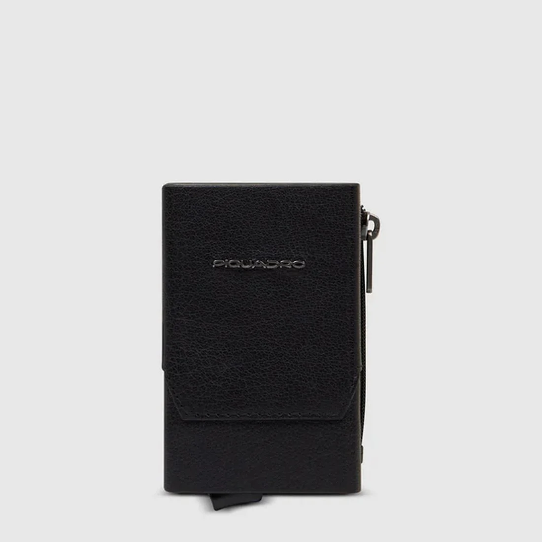 Portacarte Piquadro in pelle nera automatico con porta monete PP5585S141R-N