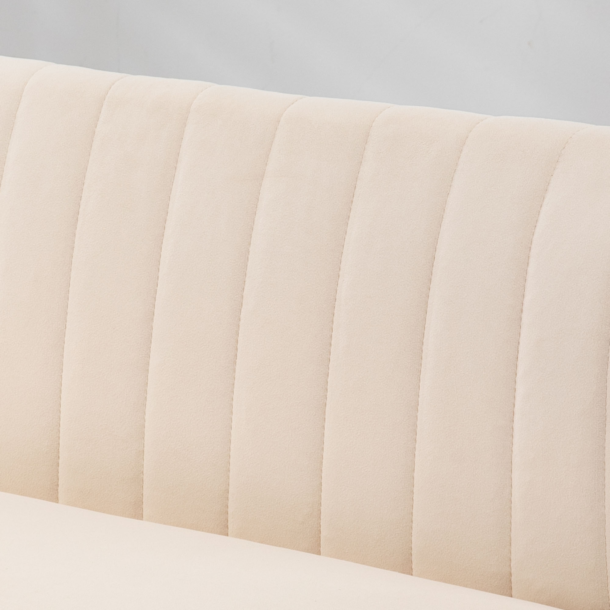 Sofa Retrodesign 2-zitsbank, houten poten, 117 cm x 56,5 cm x 77 cm, wit