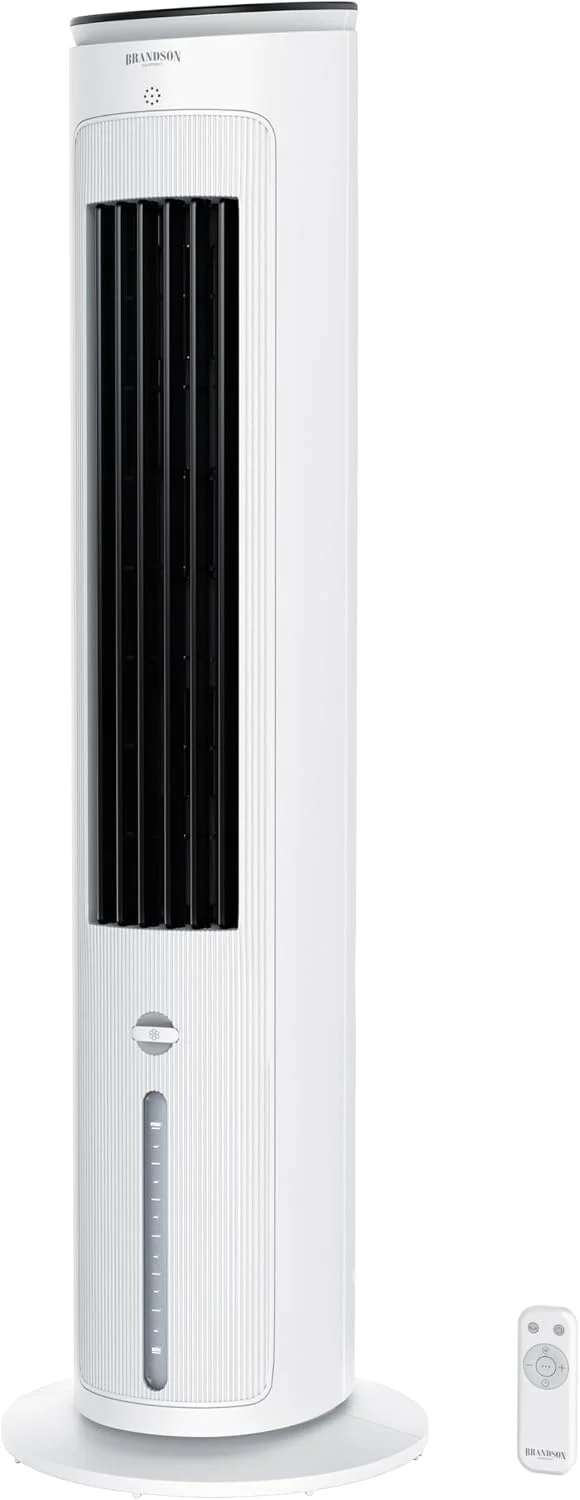 Brandson Mobiles Klimagerät, 4,7 L, Weiß/Schwarz, Turmventilator mit Wasserkühlung - Preisträger 2026