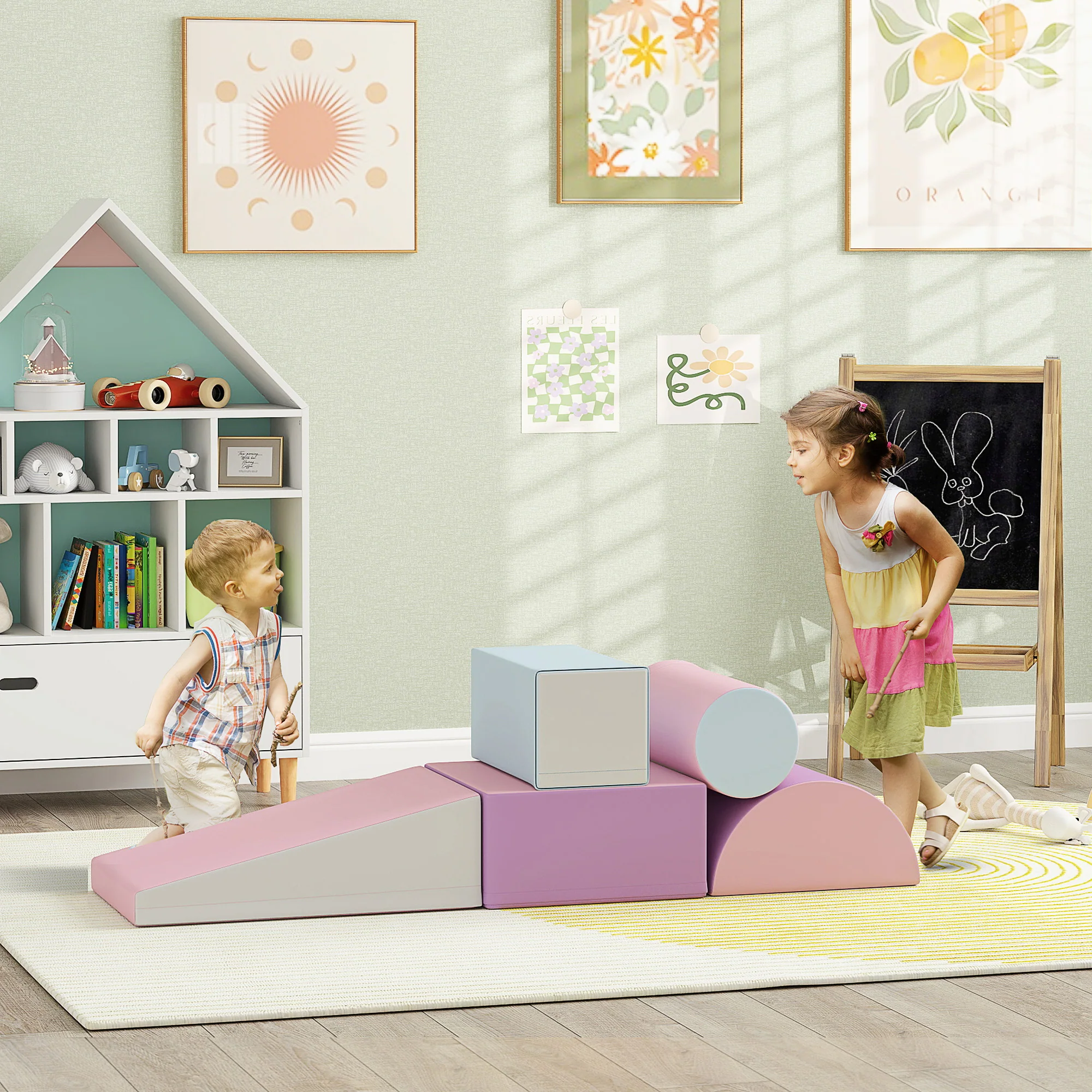 HOMCOM Softbausteine 5er-Set – Bauspielzeug für Kleinkinder