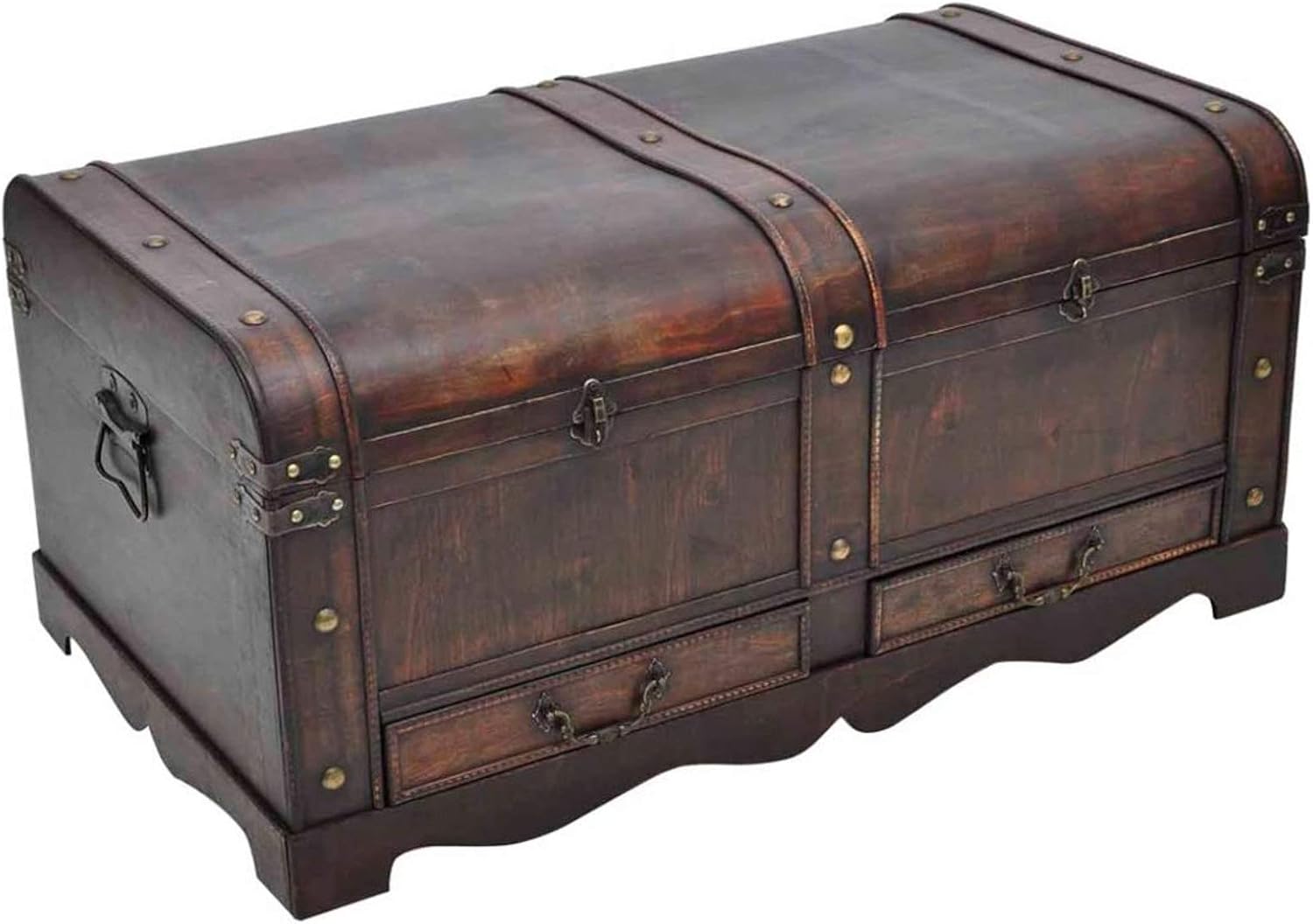 Leepesx Baule del Tesoro Vintage Grande Marrone Tavolino Salotto Tavolino da Divano Libreria Scaffale Tavolino Divano Laterale Tavolino Caffè
