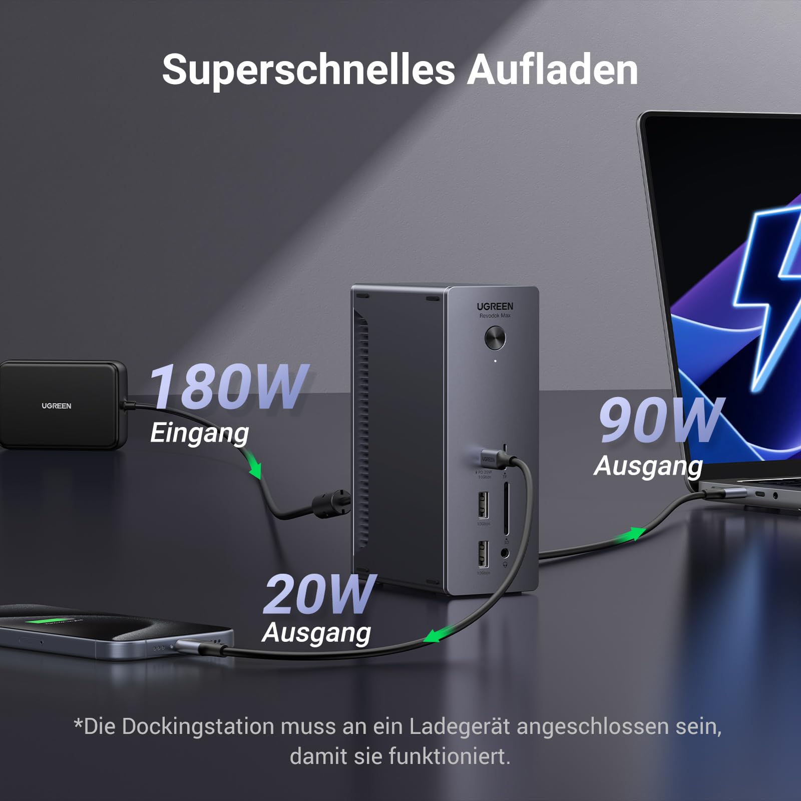 Thunderbolt 4 Dockingstation 13-in-1 mit 90W Aufladen und 40Gbps, Revodok Max 213, Dual 4K@60Hz, 2.5GbE, SD/microSD 4.0