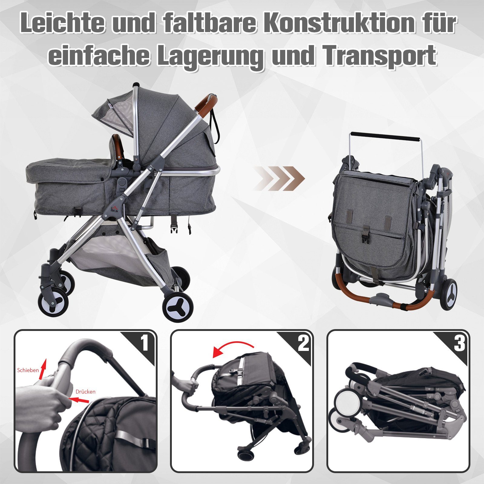 Kinder-Buggy 2-in-1 Kinderwagen