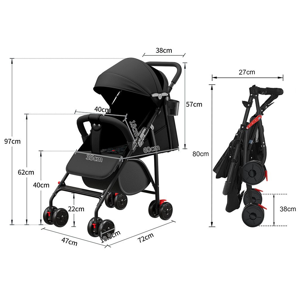 Kinder-Buggy Kinderwagen, Liegebuggy, 0–4 Jahre
