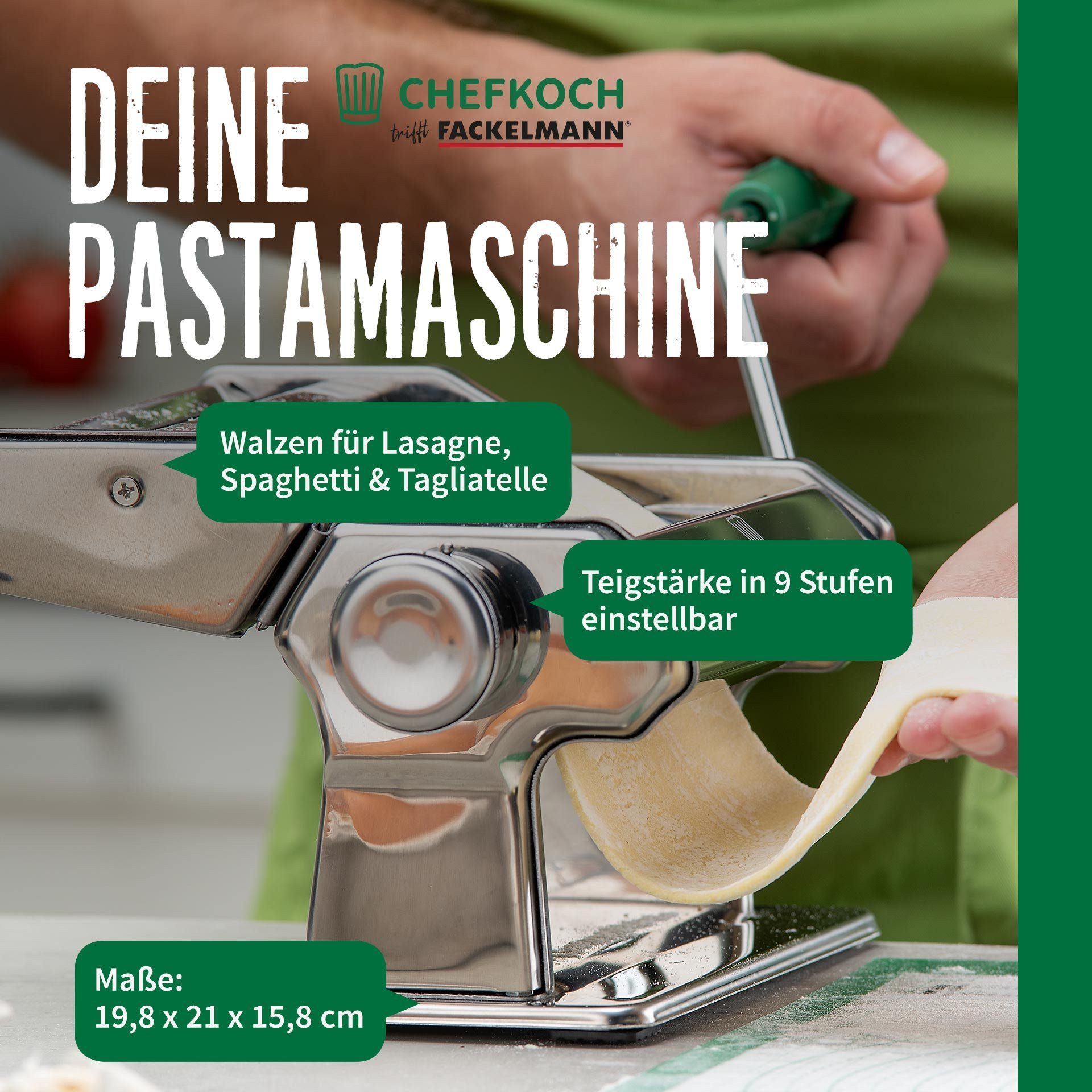 Nudelmaschine Nudelmaschine für leckere Pasta – mit Tischhalterung