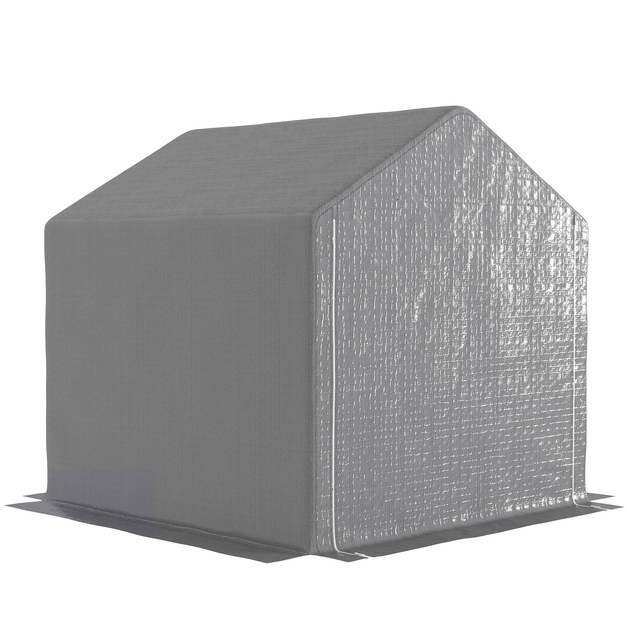 Outsunny Abri de jardin 2 x 2 x 2 m abri vélo extérieur mit feuerverzinktem Stahlrahmen, wasserdicht und UV-beständig - grau