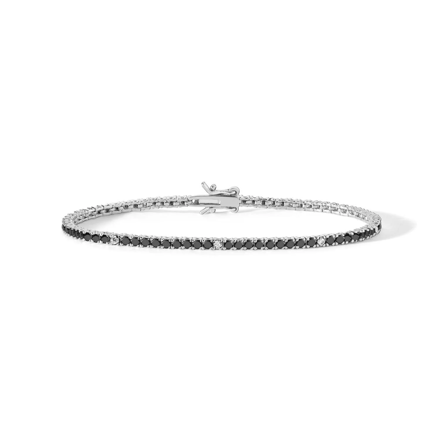 Bracciale tennis Comete in argento zirconi neri bianchi UBR 900