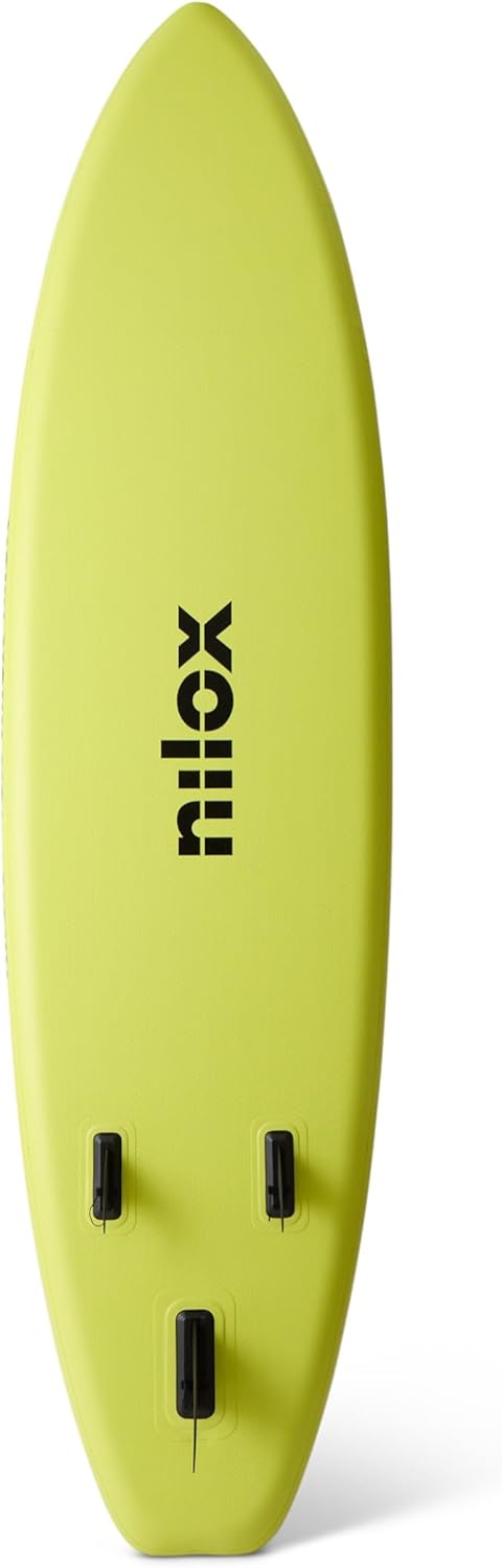 Nilox Tavola Gonfiabile per Stand Up Paddle in PVC, Completa di Accessori con Zaino, Pagaia, Pompa, Leash, 3 Pinne, Tavola da 335 x 84 x 15 cm