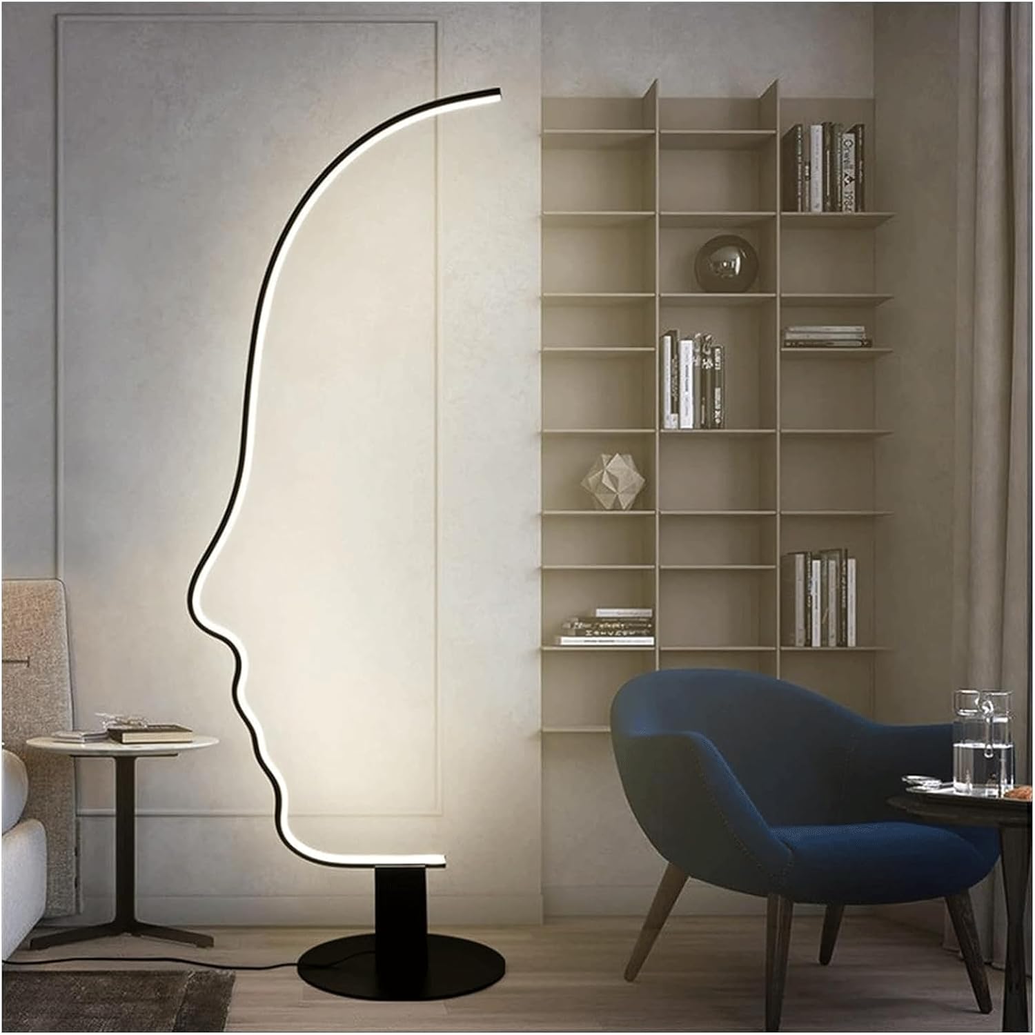 ZUMAHA Creative Face Floor Lamp, Stepless Adjustable Reading Lamp with Remote Control, Floor Lamp for Living Room, Hotel Lobby