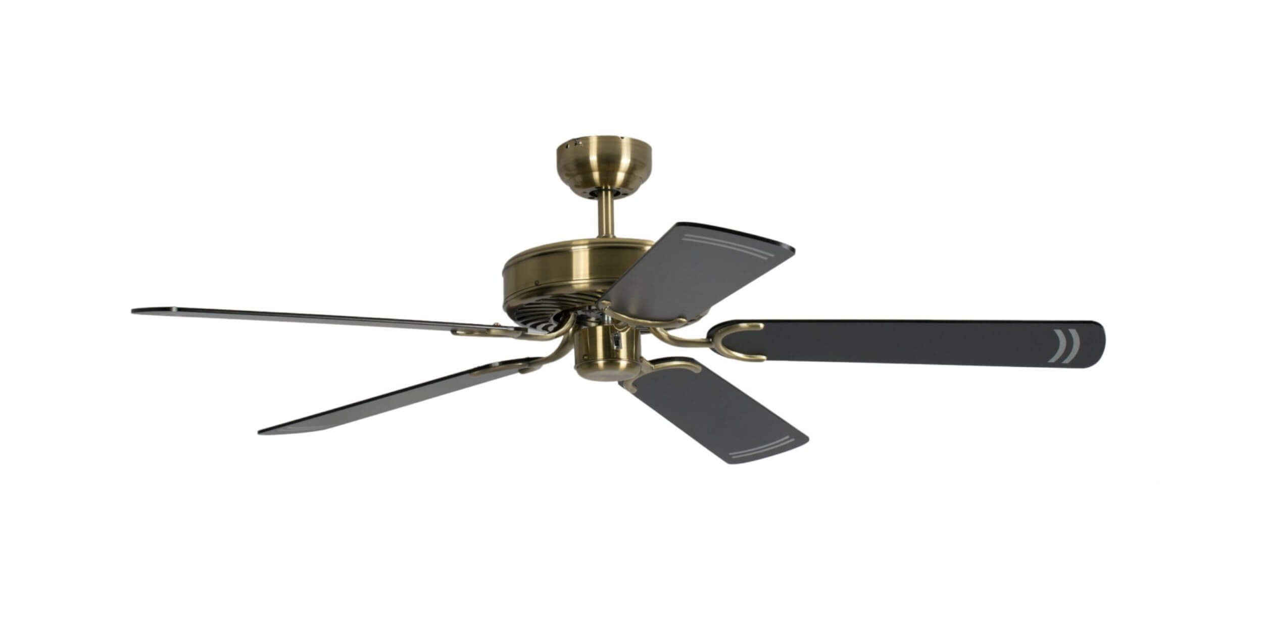 Deckenventilator Deckenventilator Potkuri Messing antik / Schwarz