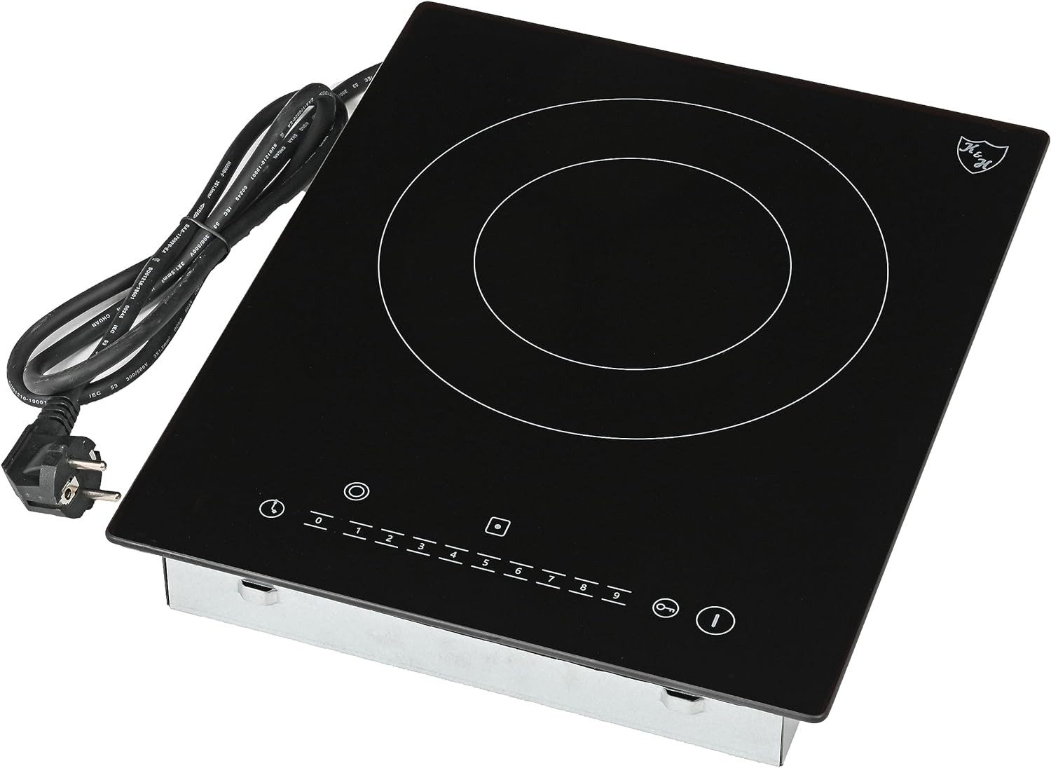 Elektro-Kochfeld K&H 1 Zonen Glaskeramikkochfeld 31cm Doppelbrenner Autark Eingebaut NCS-2202