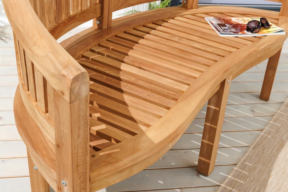 riess-ambiente.de Massive Gartenbank XXL Empire Teak 150cm Natur Teakholz