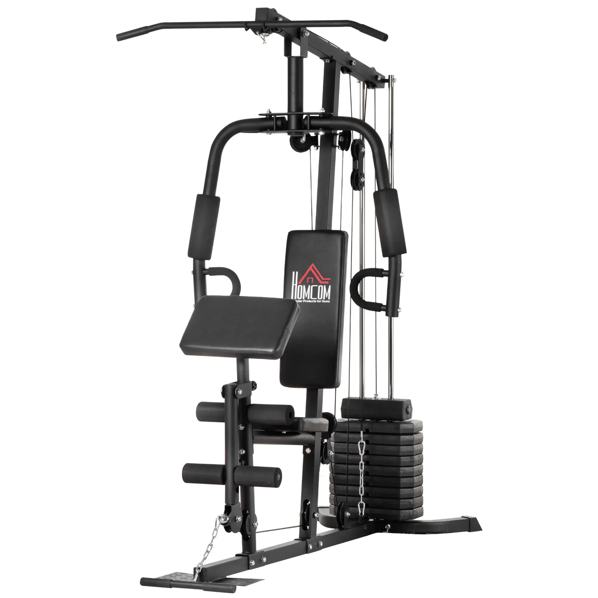 HOMCOM Krachtstation Fitnessstation Lat Pulldown Butterfly verstelbaar