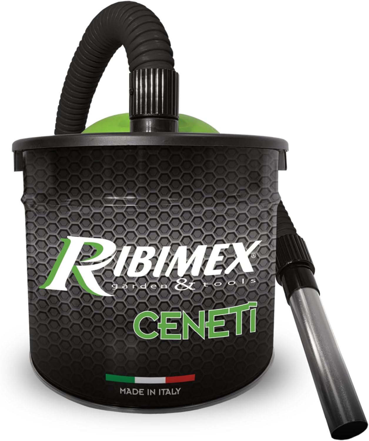 Ribimex Minicen Electric Ash Vacuum Cleaner with Interchangeable and Washable HEPA Filter, 10 L Bin, 800 W Power, Ideal for Vacuum Cold Ash from Stoves, Fireplaces and Barbecues - PRCEN011