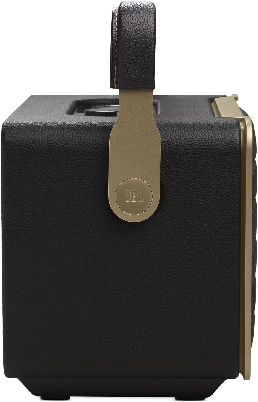 JBL Authentics 200 Smart Home Lautsprecher – 70er Jahre Retro-Design Bluetooth Box – Mit Quadrex Grill, Google Assistant, Alexa, AirPlay und JBL One App – Schwarz