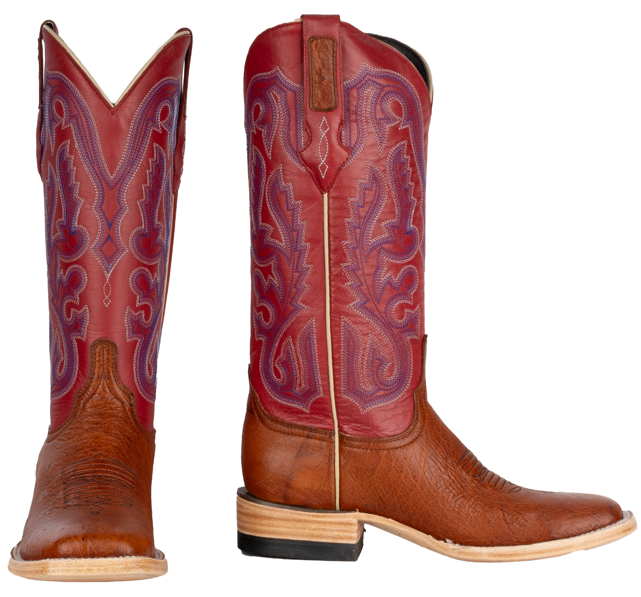 Smooth Ostrich Cognac - Square Toe