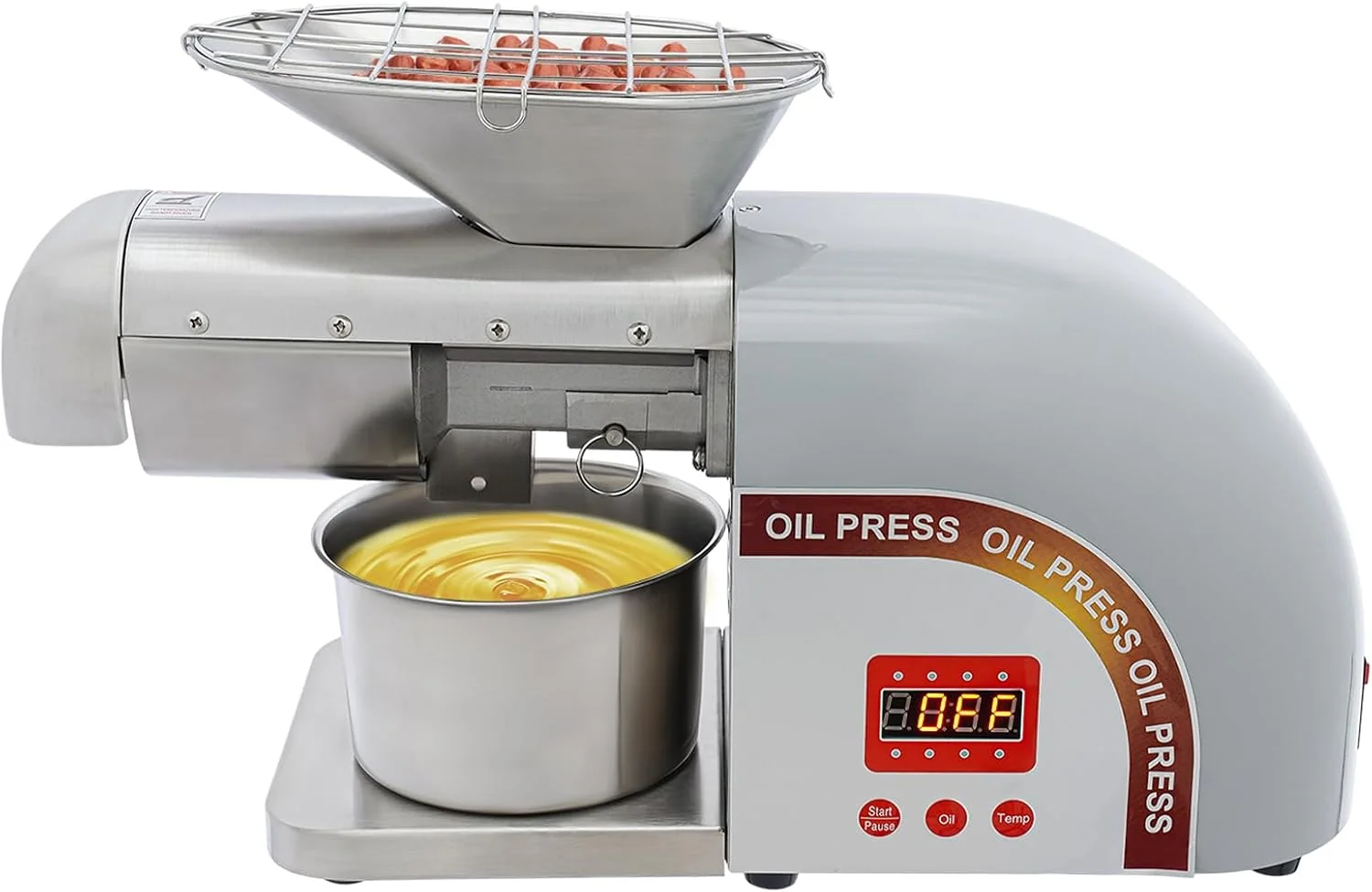 1800W vollautomatische Ölpresse, 220V-240V elektrische Ölpresse, elektrische Ölpresse mit Temperaturregelung, Haushaltsölpresse