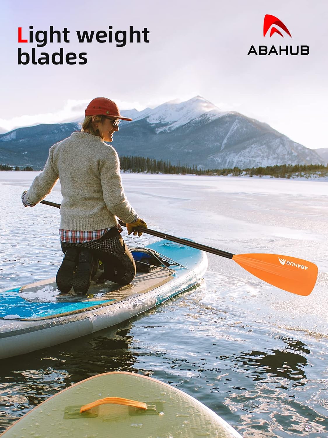 Abahub Pagaia SUP Alluminio Remi SUP Paddle Stand Up Paddle Telescopico 173-213 cm per Tavola da Surf Canoa SUP, Lama in Nylon di Plastica in Nero/Blu/Verde/Rosso/Arancione/Giallo