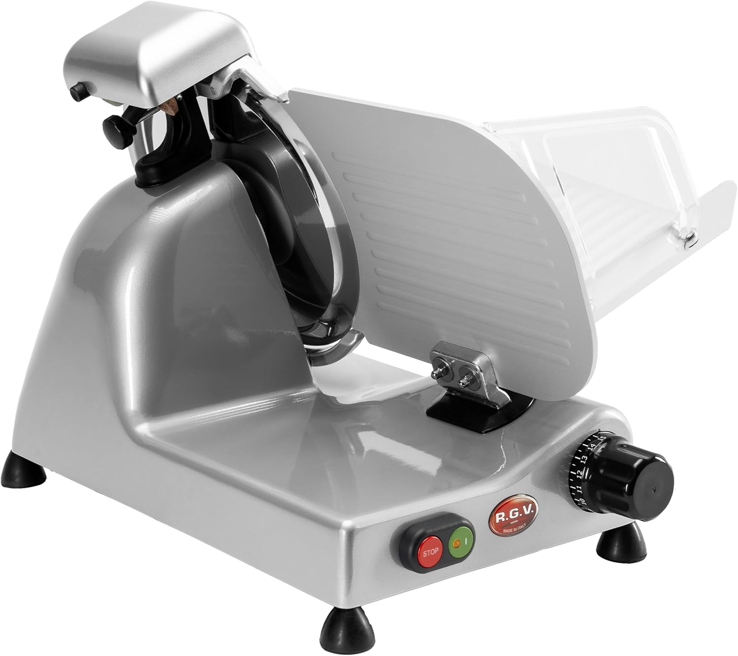 RGV affettatrice Lusso 25 GS Silver, Made in Italy, Lama Ø 250 mm, 140 W, Alluminio, Argento