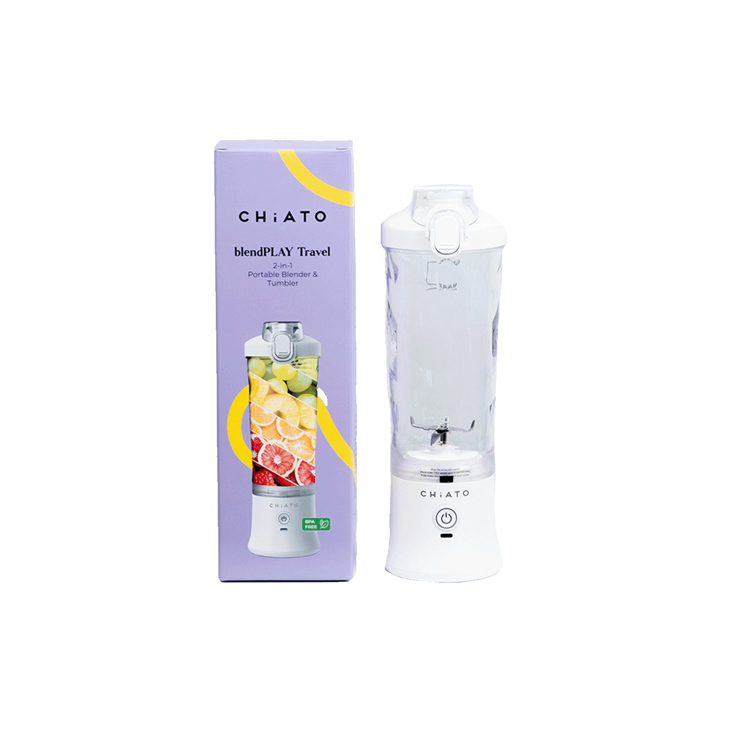 Akku-Smoothie-Maker CHiATO BlendPLAY Travel Blender - Weiß