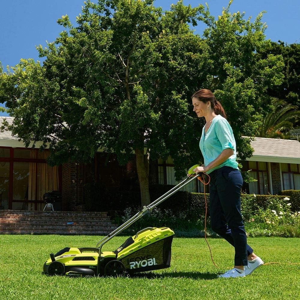 Tondeuse électrique 1300W 33cm de coupe RYOBI RLM13E33S - 5 réglages de hauteur de coupe + Mulching