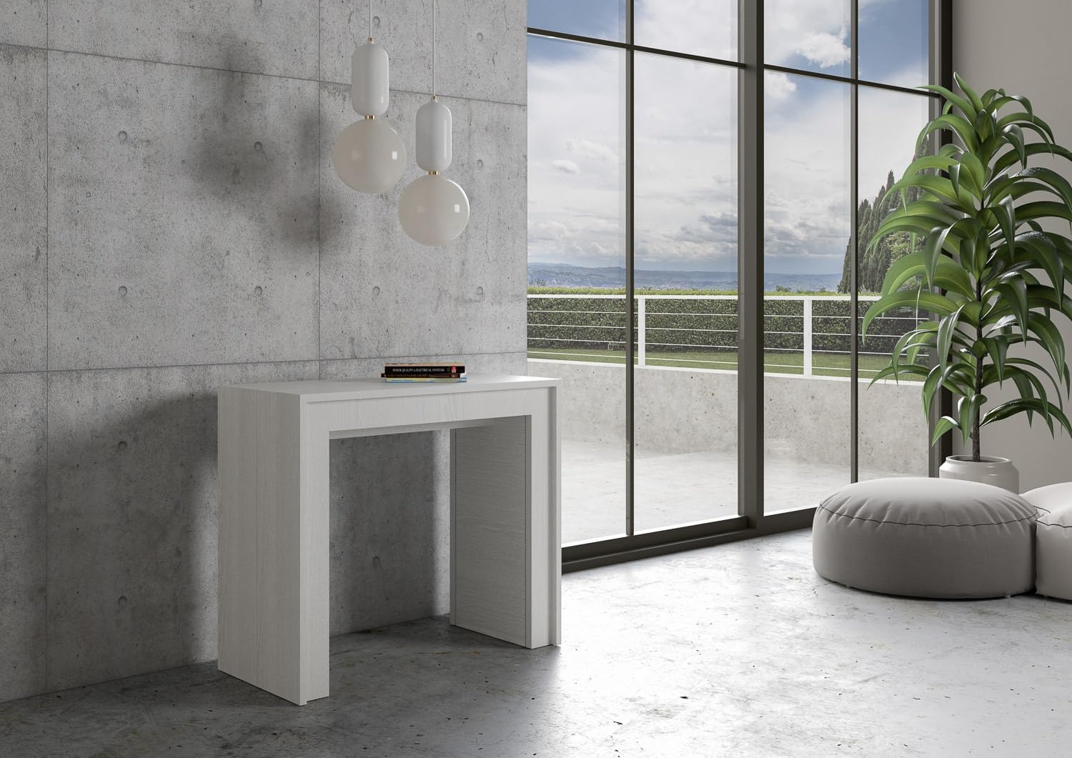 Itamoby, Mia Extendable Console Table 90 x 42/302 cm White Ash