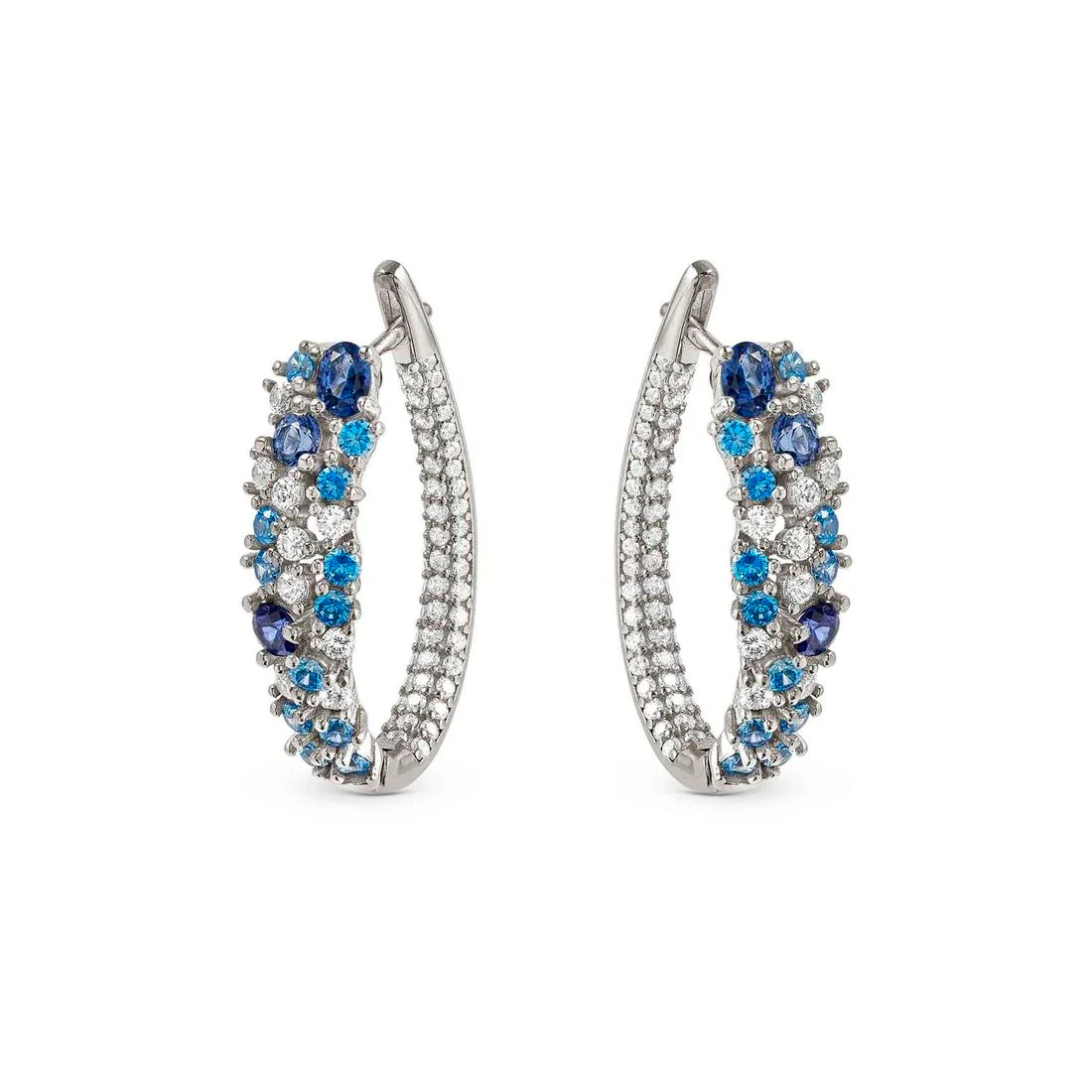 Orecchini ovali Nomination rodiato bianco e pietre multicolor 241607/010