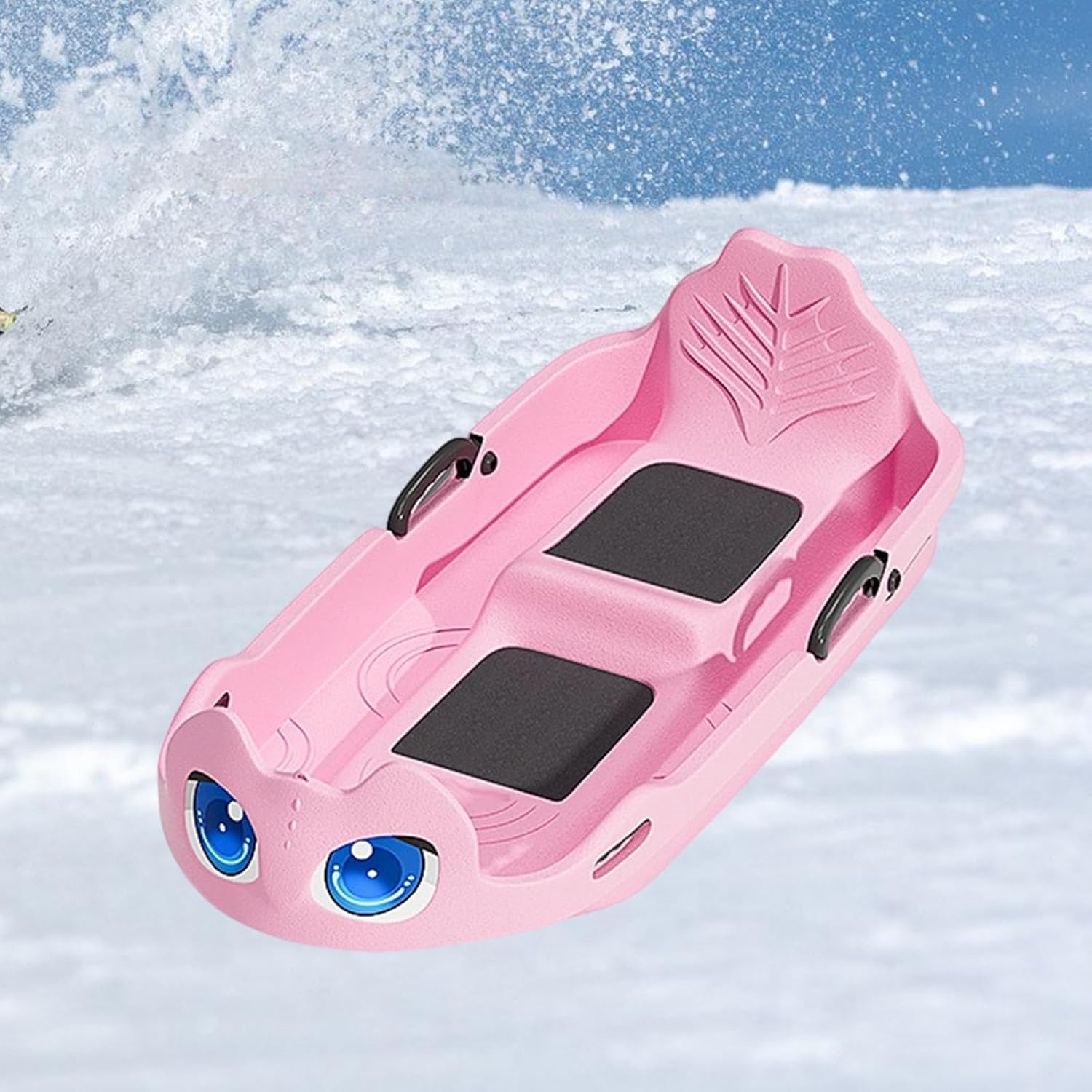 Davoser Schlitten für Kinder mit Bremsgriffen - Winter Schlitten & Rodel für Schneespaß, Aluminium & Stahl