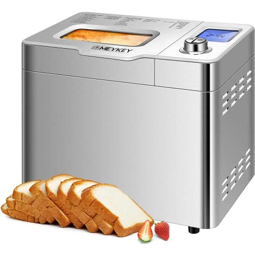 Macchina per il pane, macchina per il pane, macchina per il pane, in acciaio inox, con timer, 25 programmi di cottura, scomparto automatico per ingredienti, finestra di visualizzazione, colore argento : Amazon.it: Casa e cucina