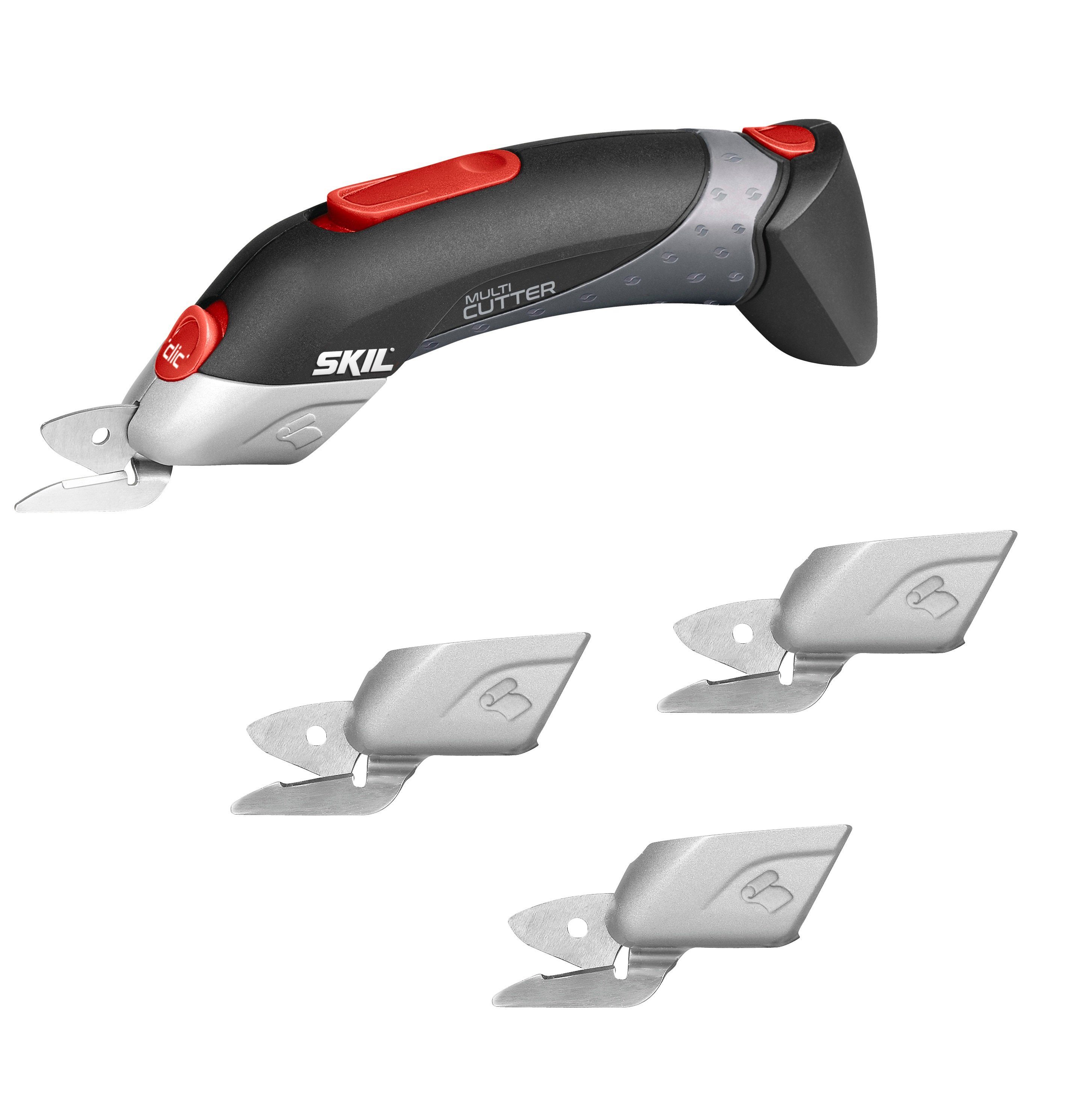 Elektromesser Skil Akku Schere Multi-Cutter 2900 AJ + 4 Scherenkäpfe 1 Akku