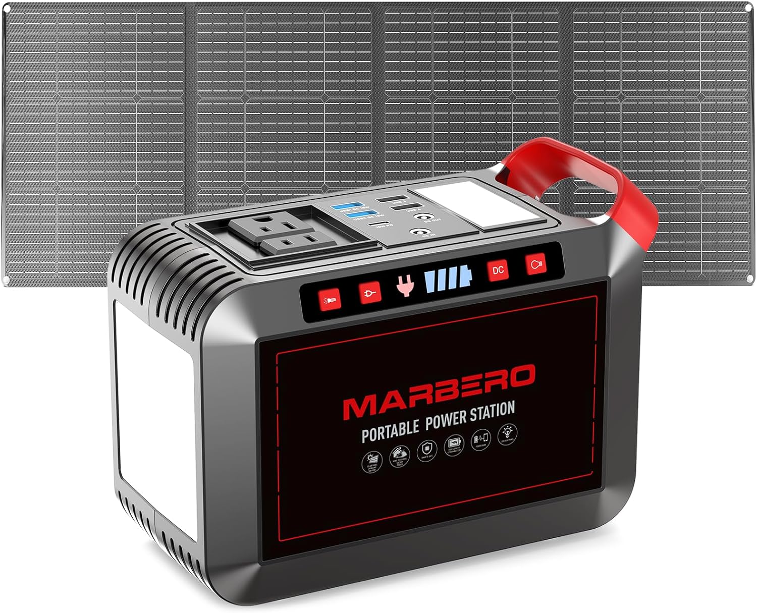 Portable Power Station 88Wh Camping Lithium Battery Solar Generator Fast Charging with AC Outlet 120W Peak Power Bank