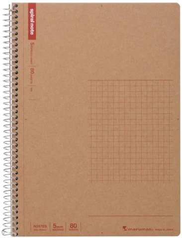 MARUMAN SPIRAL NOTE BASIC NOTEBOOK A5 5MM - GRAPH - 80 SHEETS