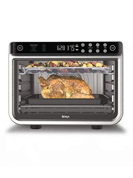 Ninja DT201 Foodi 10-in-1 XL Pro Air Fry Digital Countertop Convection Toaster Oven with Dehydrate and Reheat, 1800 Watts, Stainless Steel Finish, Silver