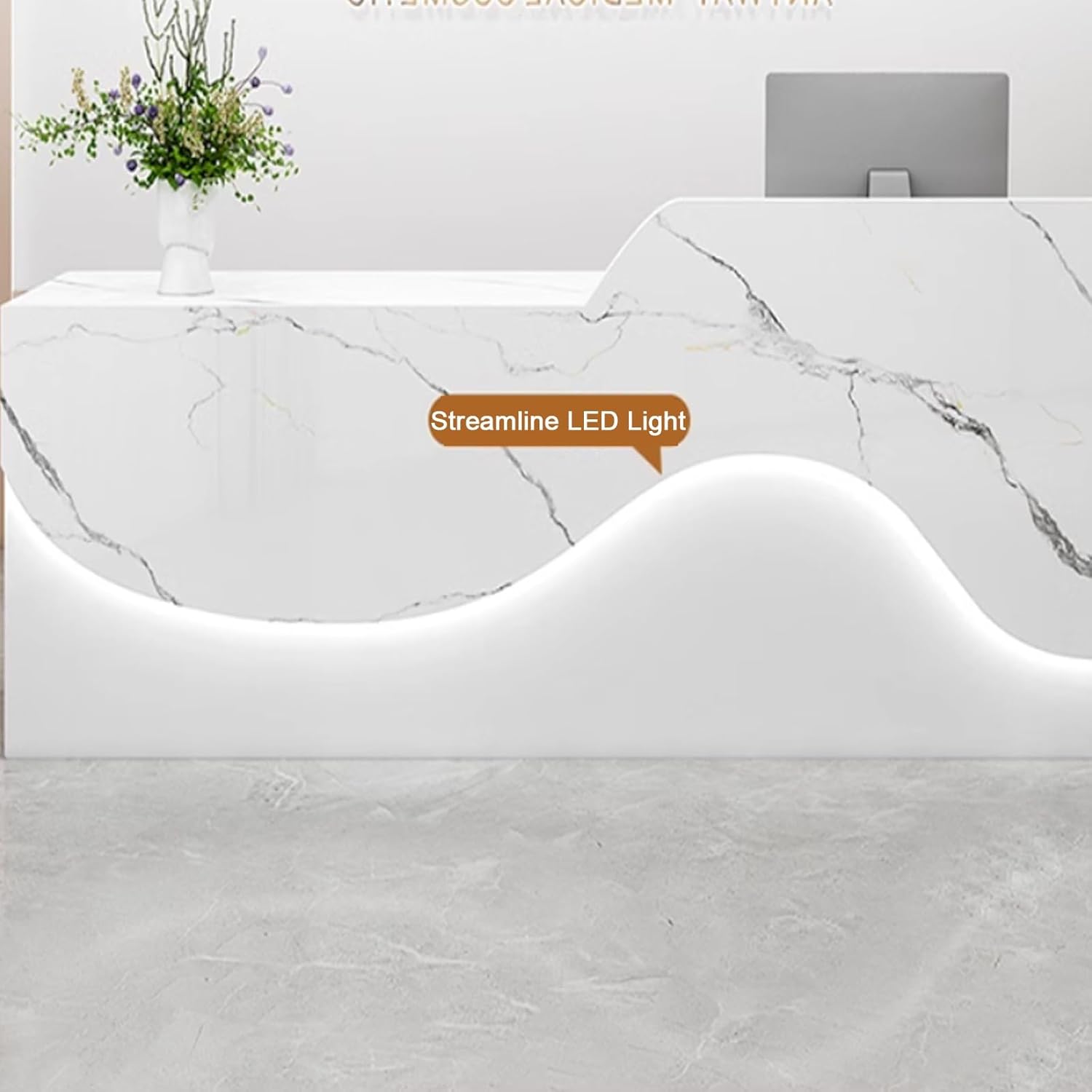 Scrivania per reception con cassetto con serratura beige 120 cmModern BancoFront desk con r for & Hotel Reception Elegante e funzionale
