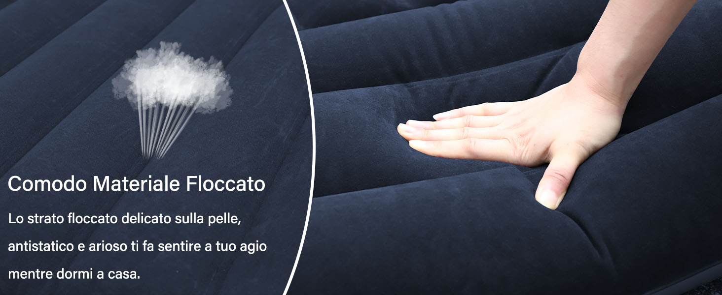 Dimostrazione di materiale morbido floccato su una superficie scura del tessuto, con illustrazione a vapore o nuvola