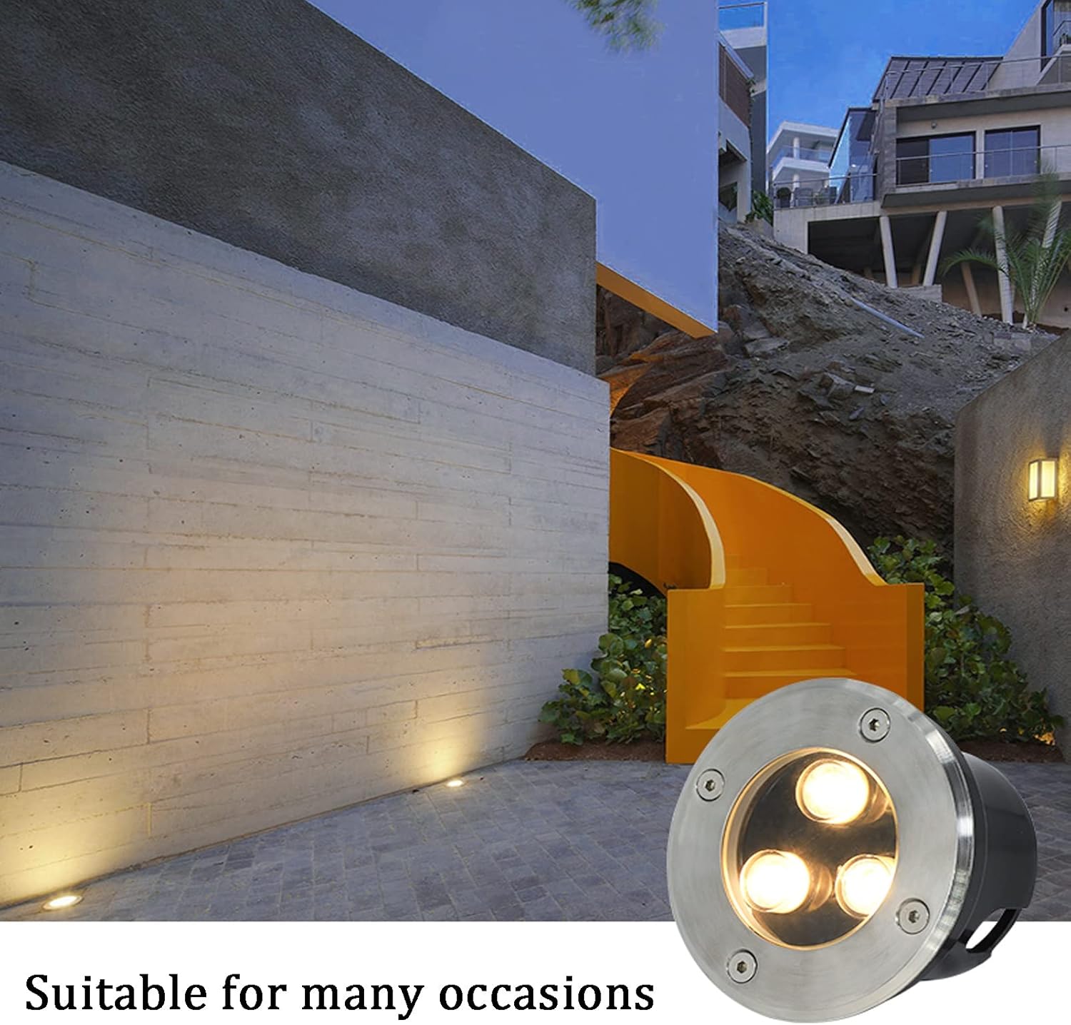 Mehrfarbige LED-Einbauleuchten, wasserdicht, IP65, rostfrei, Aluminium, für den Außenbereich, Landschaftsbeleuchtung für Gehwege, Rasen, Wege, dekorative Gartenleuchten