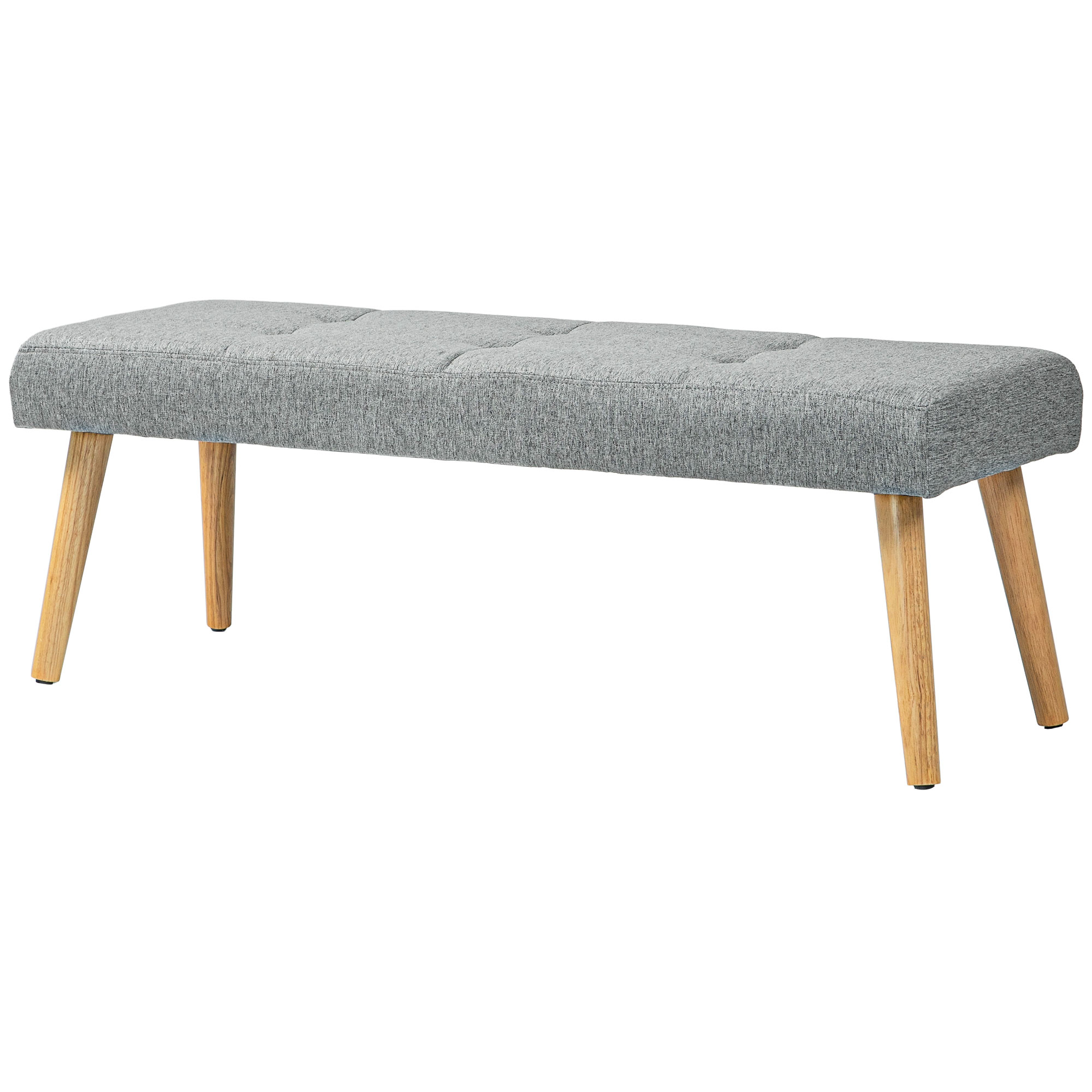 HOMCOM Polsterbank, Leinenoptik, Massivholzbeine, bis 120 kg, 120x41x43 cm, Grau
