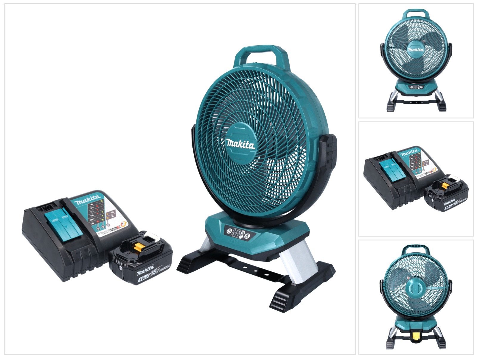 Akku-Standventilator DCF 301 RF1 Akku Ventilator Lüfter 18 V 33 cm + 1x Akku 3,0 Ah + Lade
