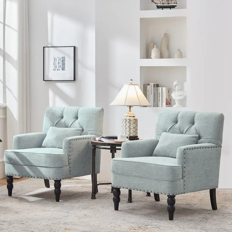Upholstered Accent Chair with Lumbar Pillow - Single Seat