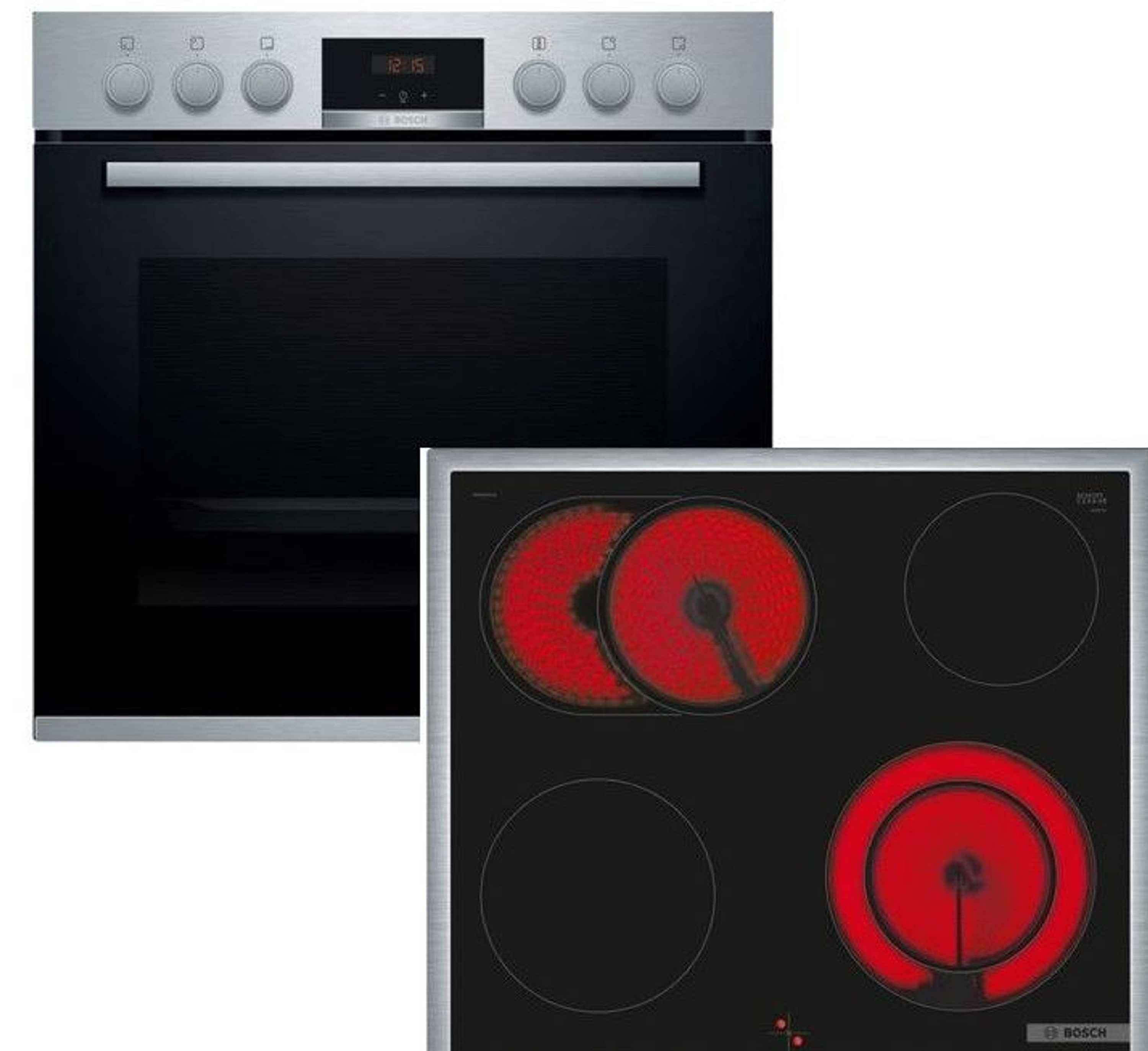 Elektro-Herd-Set Bosch HND431CS62 Einbauherd Set Heißluft/Umluft Breite 60 cm